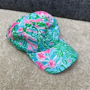 Lilly Pulitzer Run Around Hat cap strapback women's one size (with spots)